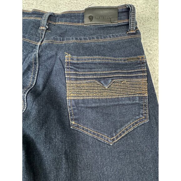 Fried Denim Mens 32/30 Slim Fit Dress Jeans Dark Wash Dinner Comfort - Picture 8 of 12